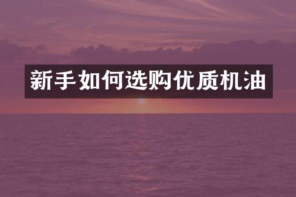 新手如何选购优质机油