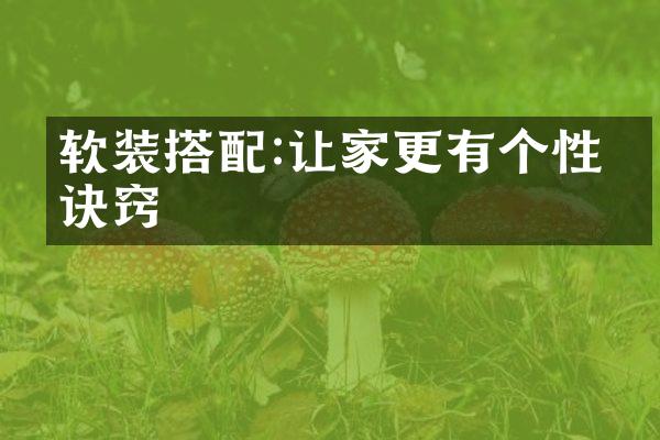 软装搭配:让家更有个性的诀窍