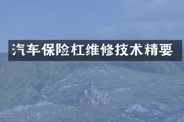 汽车保险杠维修技术精要