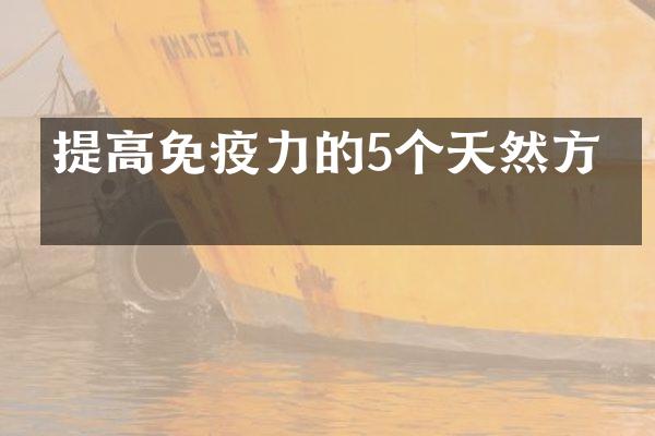 提高免疫力的5个天然方法