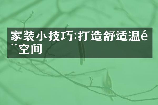 家装小技巧:打造舒适温馨空间