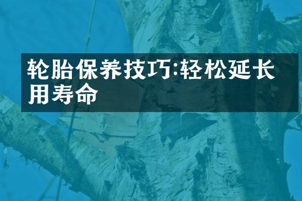 轮胎保养技巧:轻松延长使用寿命