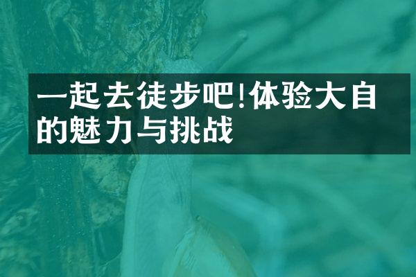 一起去徒步吧!体验大自然的魅力与挑战