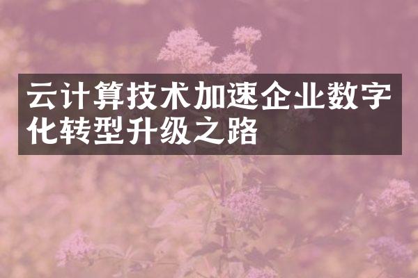 云计算技术加速企业数字化转型升级之路