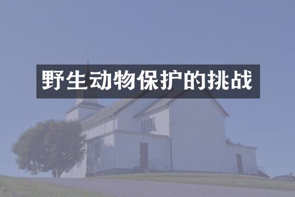 野生动物保护的挑战
