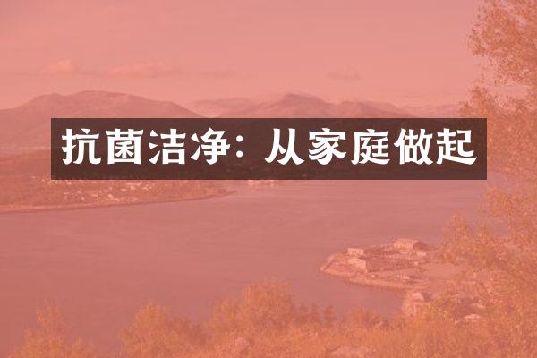 抗菌洁净: 从家庭做起
