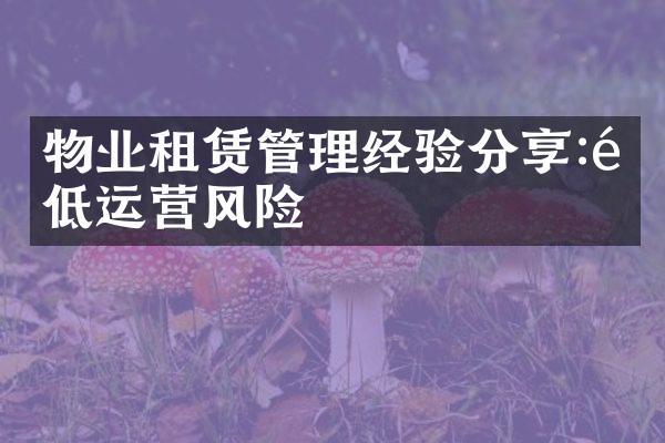 物业租赁管理经验分享:降低运营风险