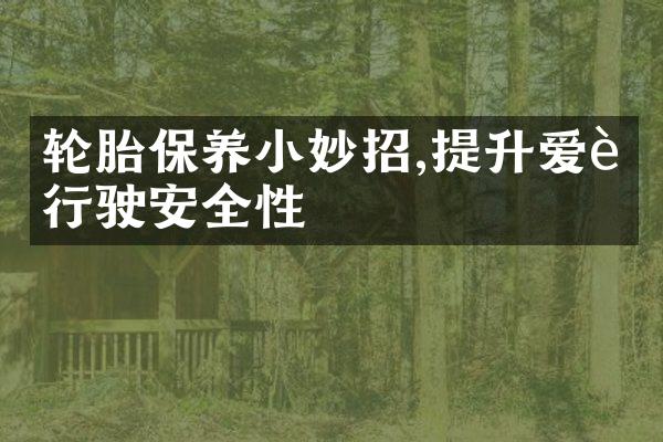 轮胎保养小妙招,提升爱车行驶安全性