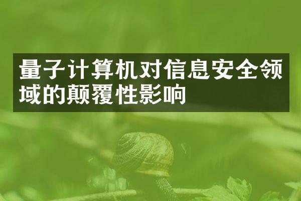 量子计算机对信息安全领域的颠覆性影响