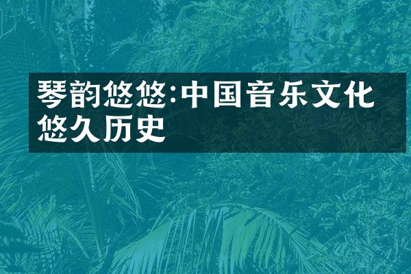 琴韵悠悠:中国音乐文化的悠久历史
