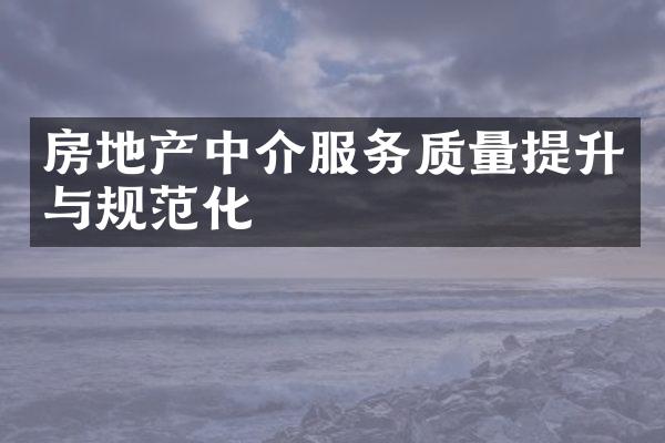 房地产中介服务质量提升与规范化