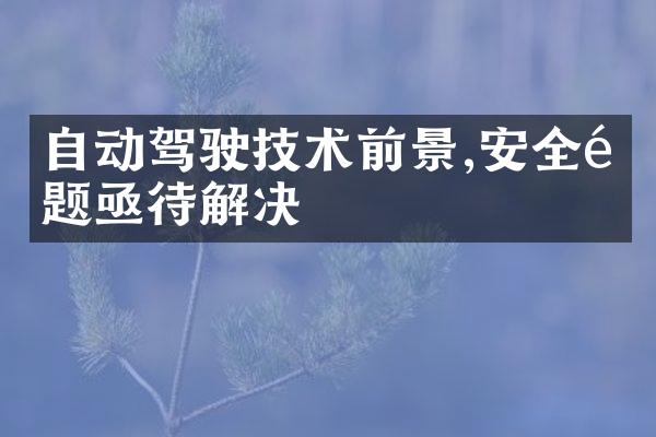 自动驾驶技术前景,安全问题亟待解决