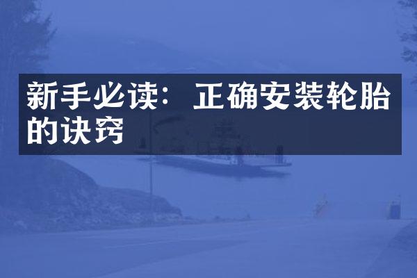 新手必读：正确安装轮胎的诀窍