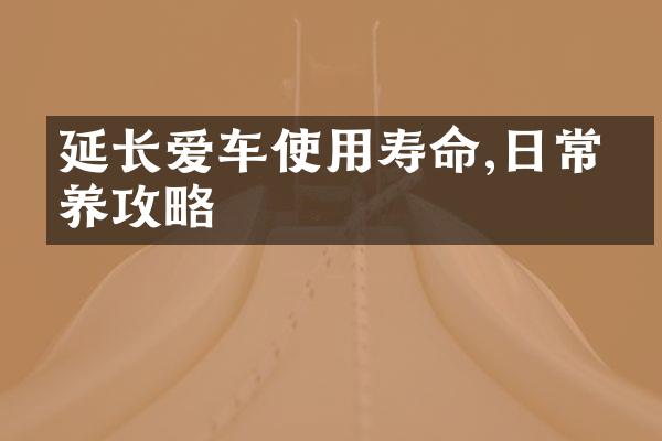 延长爱车使用寿命,日常保养攻略