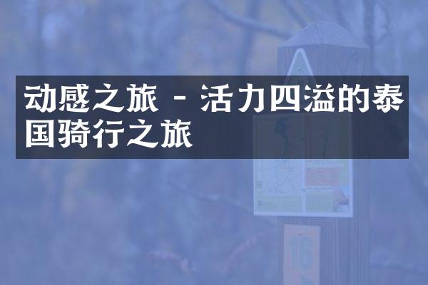 动感之旅 - 活力四溢的泰国骑行之旅