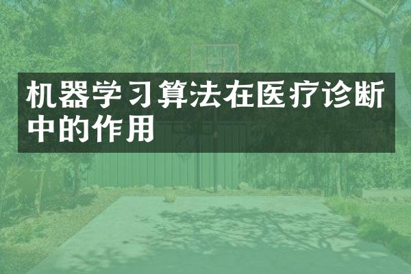 机器学习算法在医疗诊断中的作用