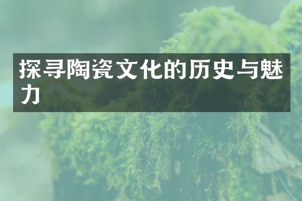 探寻陶瓷文化的历史与魅力