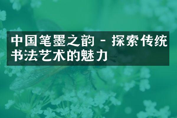 中国笔墨之韵 - 探索传统书法艺术的魅力