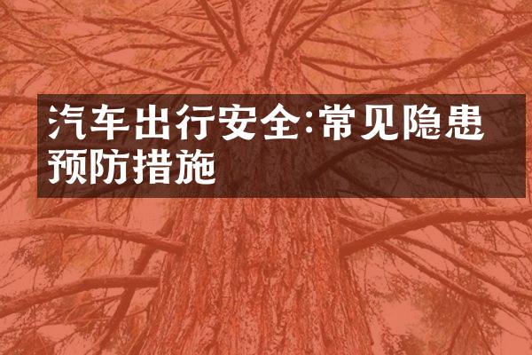 汽车出行安全:常见隐患及预防措施