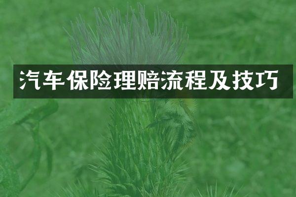 汽车保险理赔流程及技巧