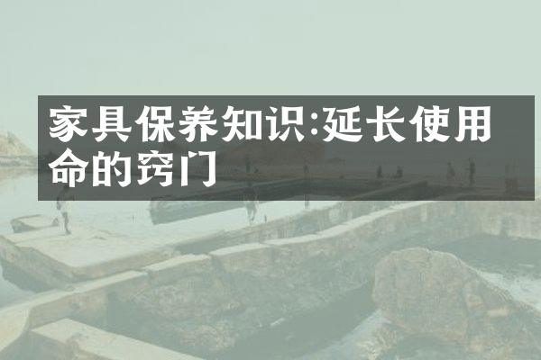 家具保养知识:延长使用寿命的窍门