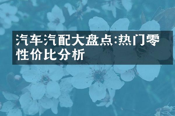 汽车汽配大盘点:热门零件性价比分析