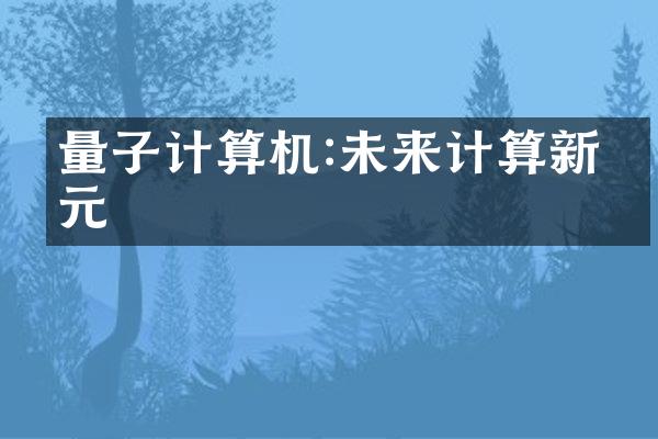 量子计算机:未来计算新纪元