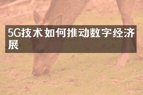 5G技术如何推动数字经济发展