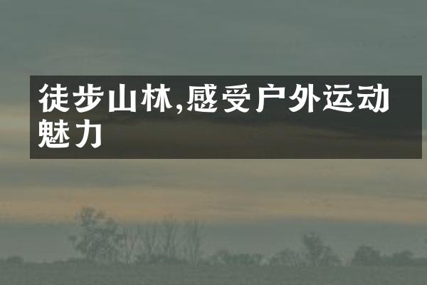 徒步山林,感受户外运动之魅力