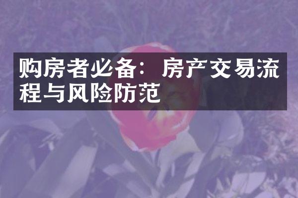 购房者必备：房产交易流程与风险防范