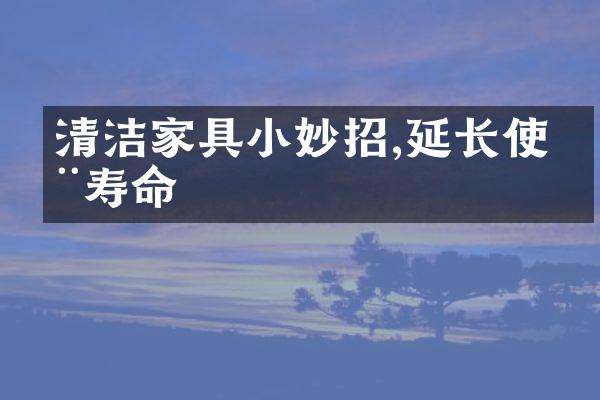 清洁家具小妙招,延长使用寿命