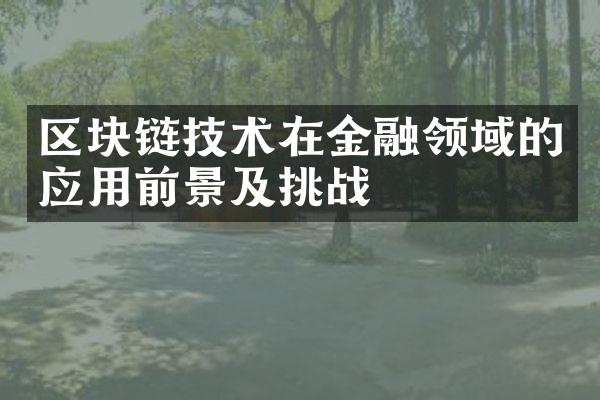 区块链技术在金融领域的应用前景及挑战