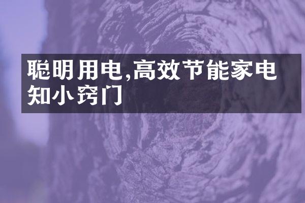 聪明用电,高效节能家电必知小窍门
