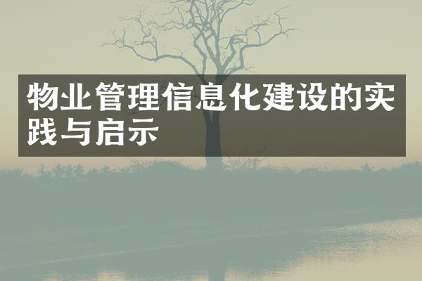 物业管理信息化建设的实践与启示