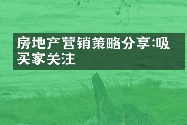 房地产营销策略分享:吸引买家关注