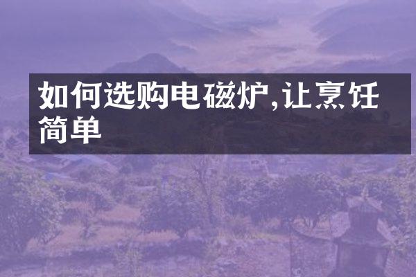 如何选购电磁炉,让烹饪更简单