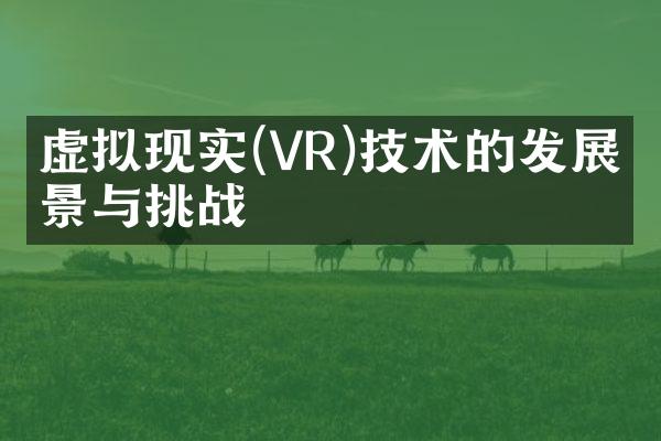 虚拟现实(VR)技术的发展前景与挑战