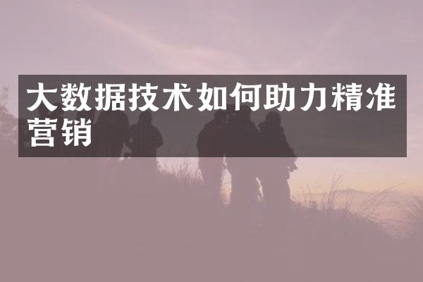 大数据技术如何助力精准营销