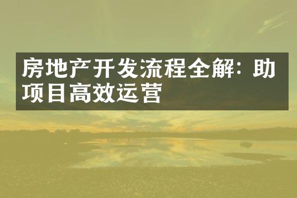 房地产开发流程全解: 助力项目高效运营