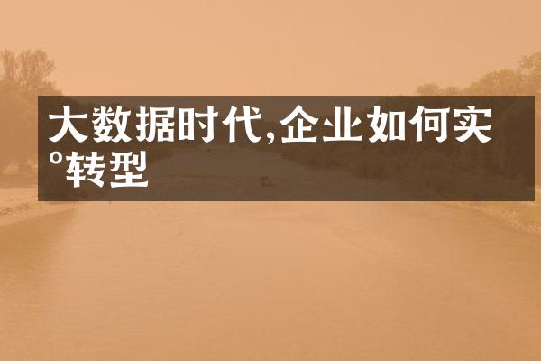 大数据时代,企业如何实现转型
