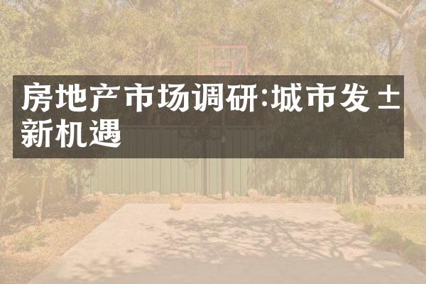 房地产市场调研:城市发展新机遇