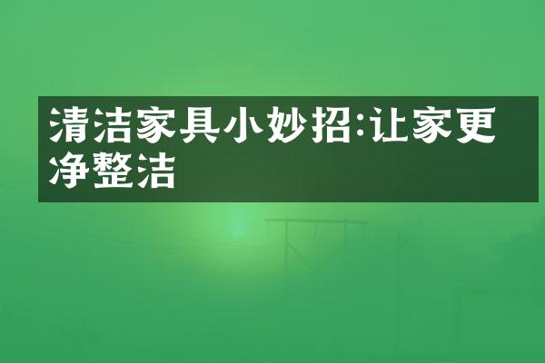 清洁家具小妙招:让家更干净整洁