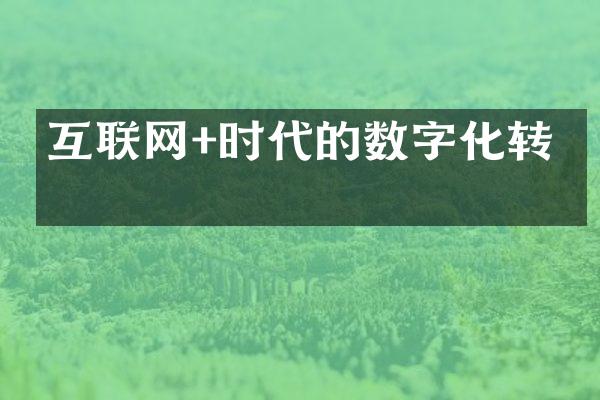互联网+时代的数字化转型