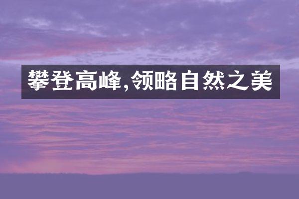 攀登高峰,领略自然之美