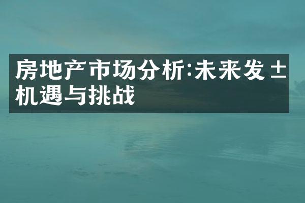 房地产市场分析:未来发展机遇与挑战