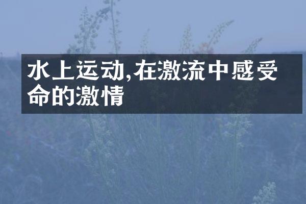 水上运动,在激流中感受生命的激情
