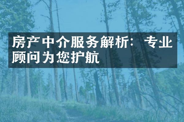 房产中介服务解析：专业顾问为您护航