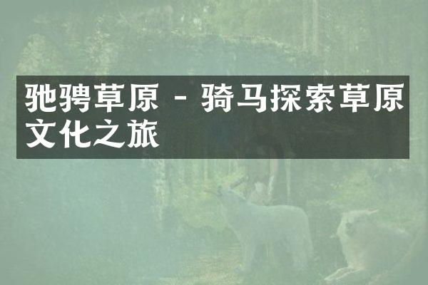 驰骋草原 - 骑马探索草原文化之旅