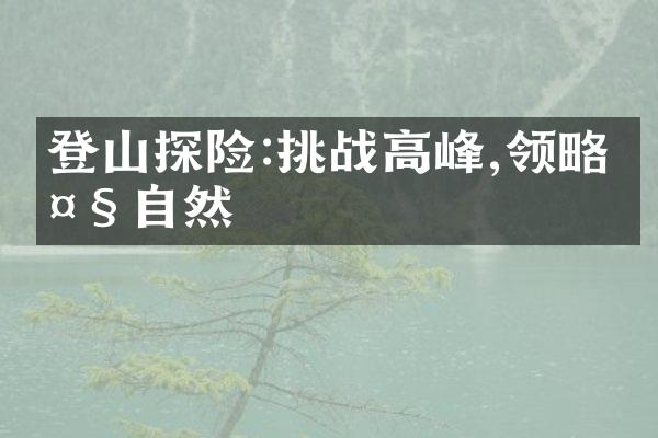 登山探险:挑战高峰,领略大自然