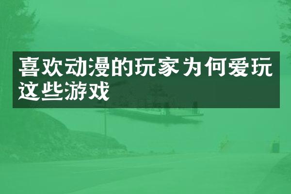 喜欢动漫的玩家为何爱玩这些游戏
